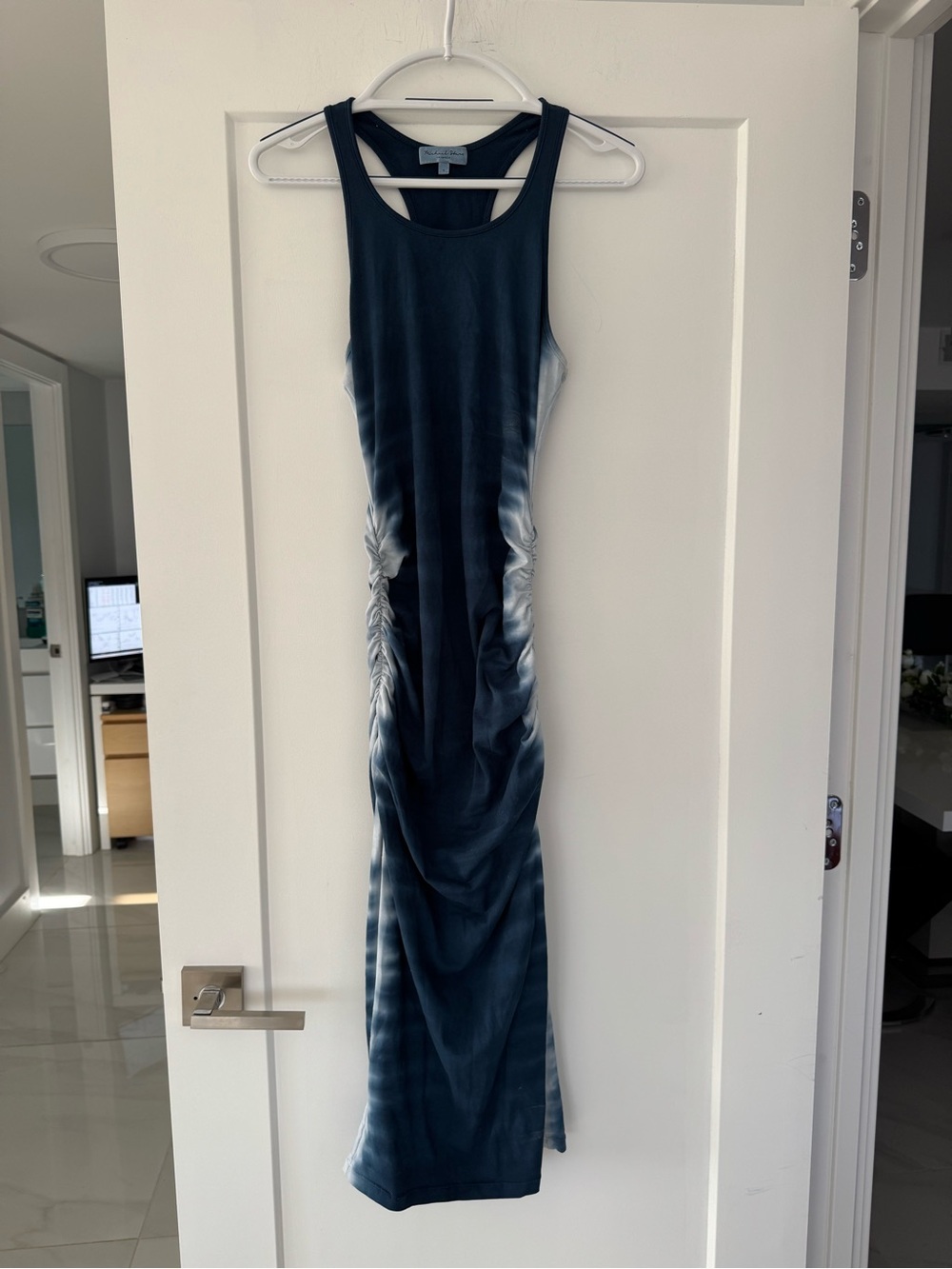 Michael Stars Los Angeles Sleeveless Tie-Dye Maxi Dress in Navy. Size S